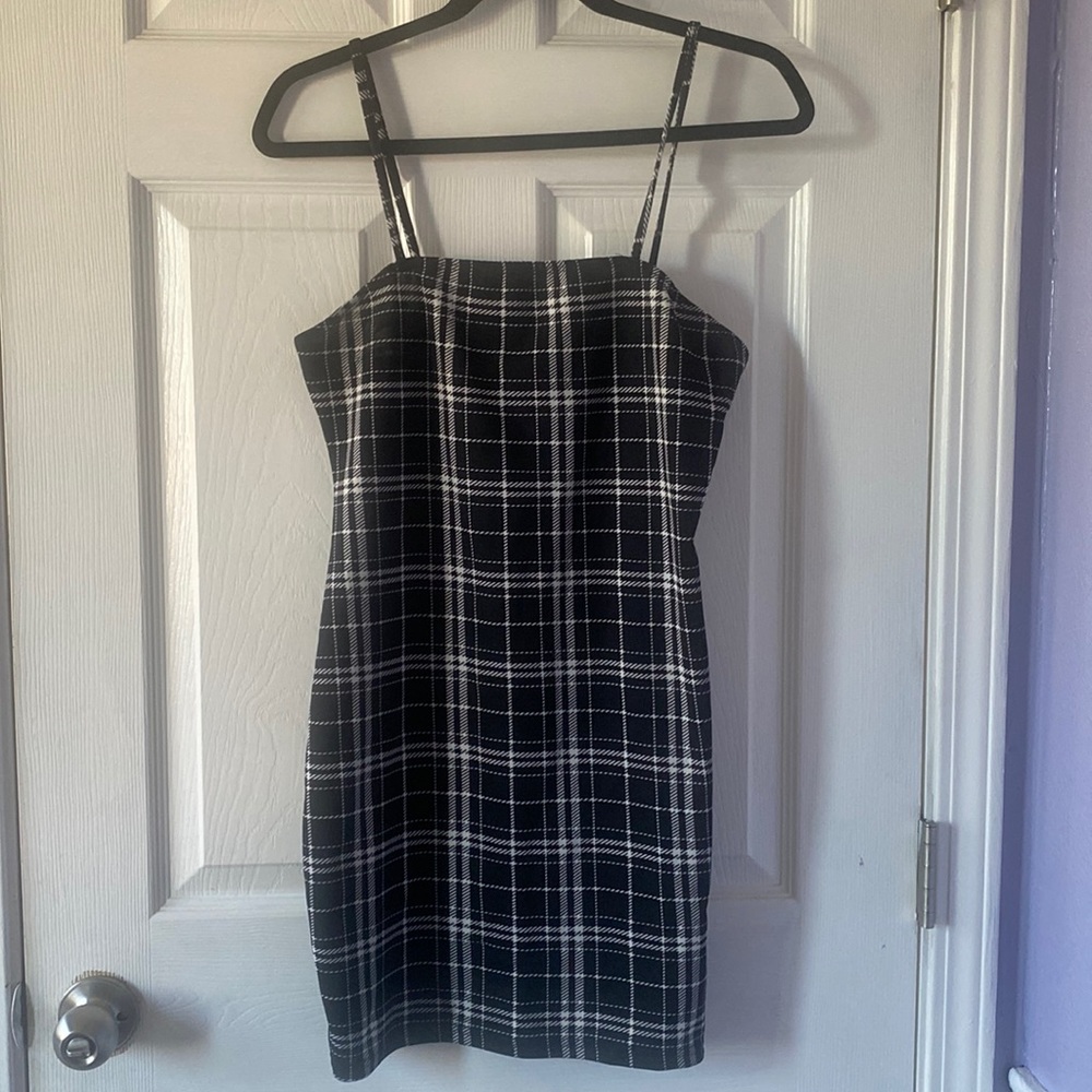 SHEIN black and white plaid mini dress. Size L